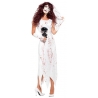 déguisement de mariée zombie pour femme, robe tachée de sang avec gants et voile