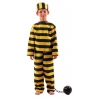 déguisement de prisonnier pour enfant noir et jaune avec tunique, pantalon et calot