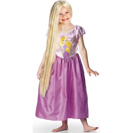 Perruque princesse Raiponce pour enfant, longue perruque blonde phosphorescente d'environ 80 cm 