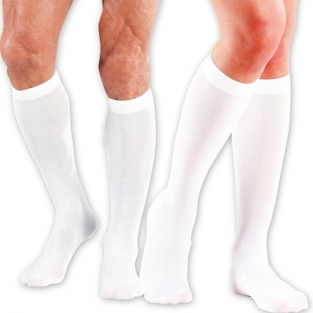 Paire de chaussettes blanches 70 deniers, idéale pour accessoiriser un déguisements de marquis
