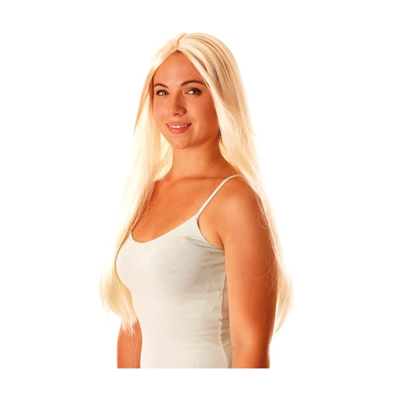 Longue perruque blonde idéale pour compléter de nombreux déguisements pour hommes et femmes