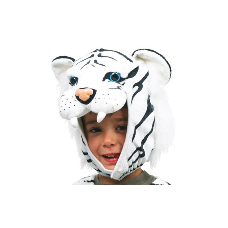 Déguisement pour enfant, costume de tigre blanc avec cagoule