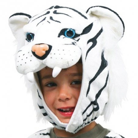 Déguisement pour enfant, costume de tigre blanc avec cagoule