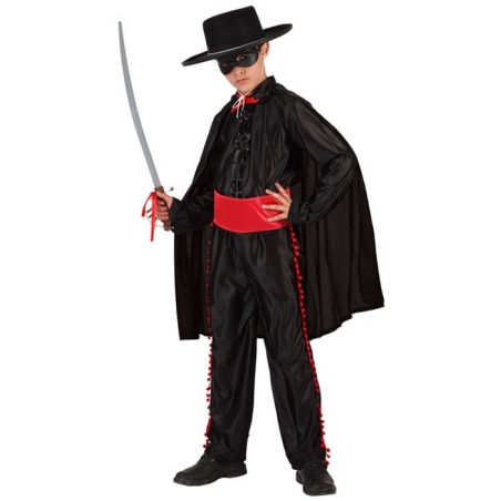 Déguisement de justicier masqué pour enfant, digne du célèbre Zorro avec cape et masque Déguisement de justicier masqué pour enfant, digne du célèbre Zorro avec cape et masque