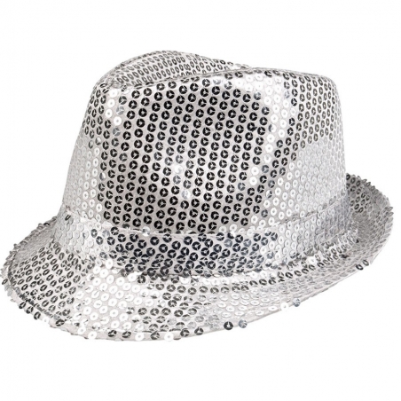 Borsalino sequin argent - le chapeau Disco