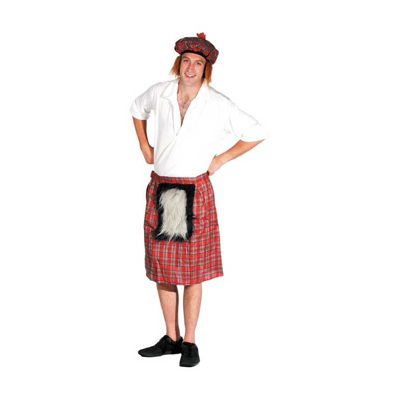 Set écossais pour adulte avec kilt écossais et chapeau