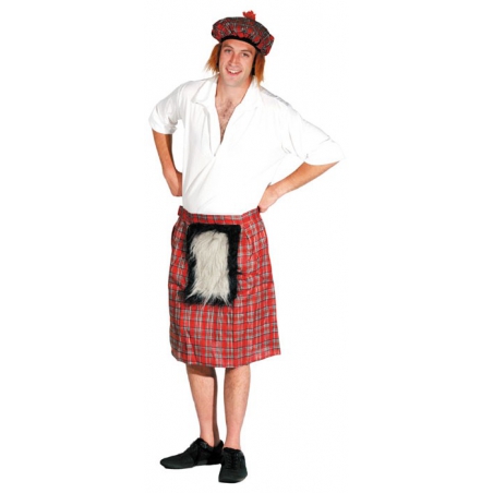 Set écossais pour adulte avec kilt écossais et chapeau