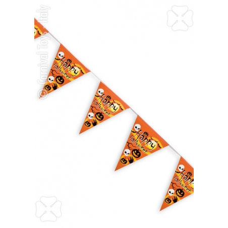 banderole citrouille halloween avec têtes de mort, une décoration idéale pour fêter halloween banderole citrouille halloween avec têtes de mort, une décoration idéale pour fêter halloween