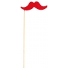 Moustache rouge fluo, lot de 6 moustaches fluo
