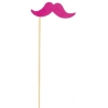 Moustache rose sur bâton, lot de 6 moustaches fluo pour selfie