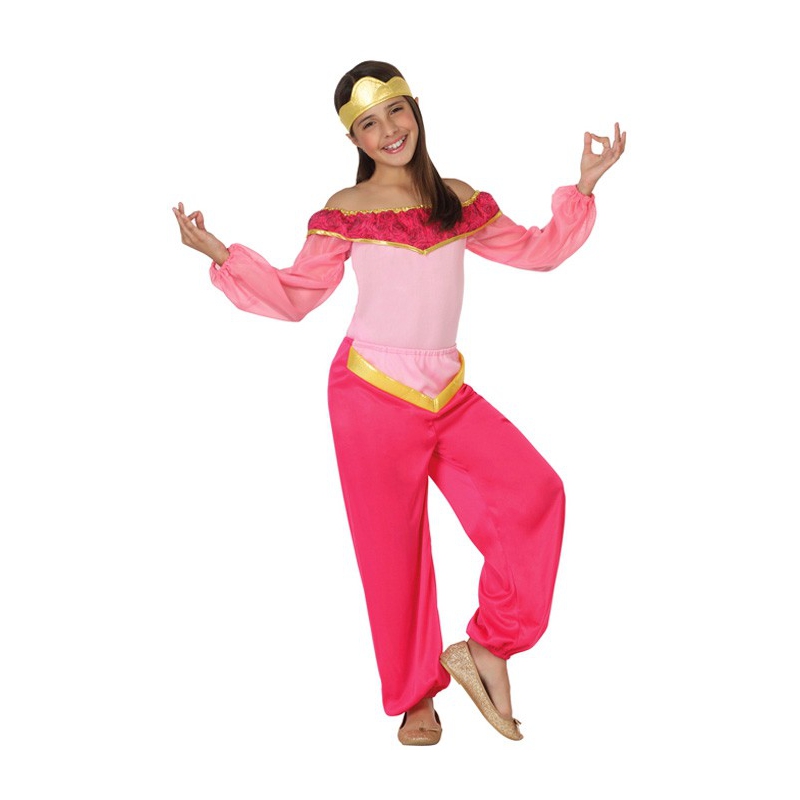 Déguisement danseuse orientale rose pour fille de 3 à 12 ans 