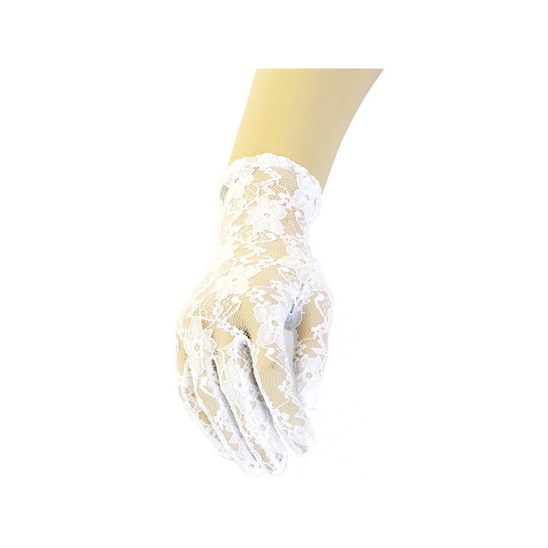 Paire de gants blancs en dentelle pour femme - SA021A