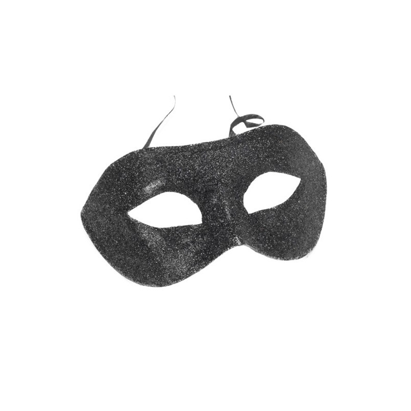 Loup noir pailleté adulte, l'accessoire incontournable des soirées vénitiennes - costumes de marquis et marquises