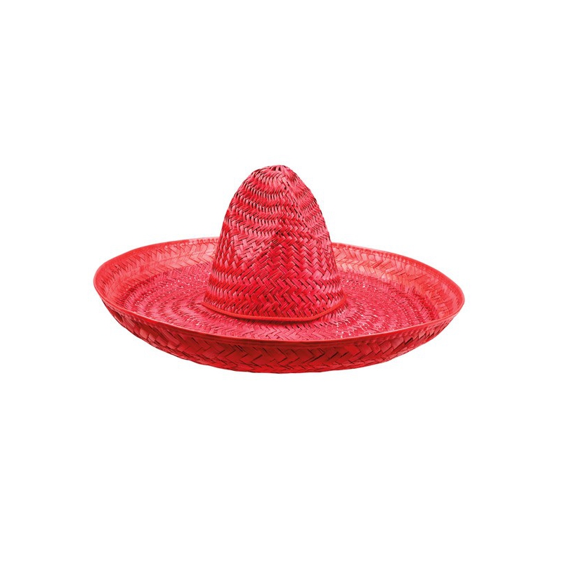 Sombrero rouge pour adulte, chapeau mexicain d'environ 50 cm