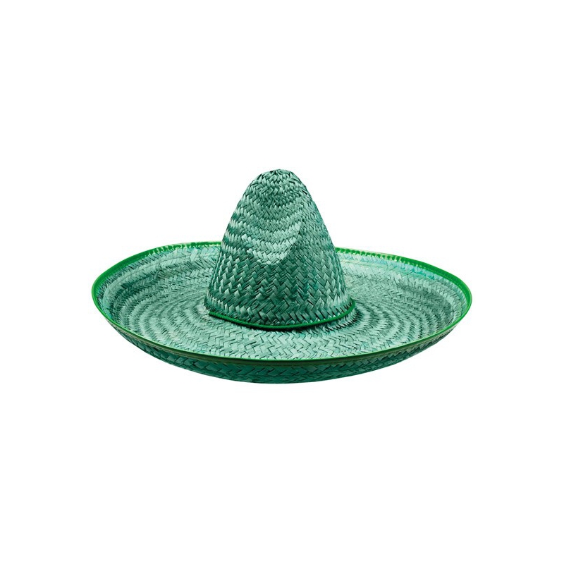 Sombrero mexicain pour adulte de couleur vert, chapeau mexicain d'environ 50 cm