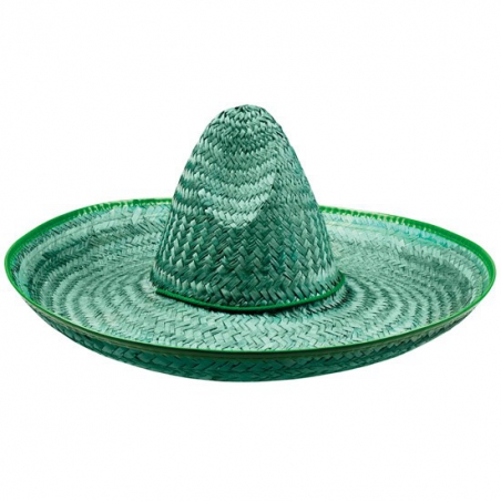 Sombrero mexicain pour adulte de couleur vert, chapeau mexicain d'environ 50 cm