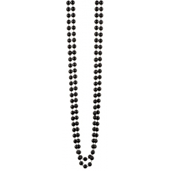 Collier noir charleston, collier de perles double rangée - NA043A
