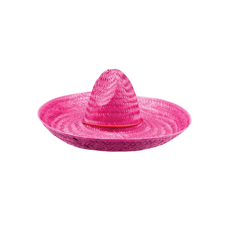 Chapeau mexicain rose pour hommes et femmes, sombrero déguisement mexicain adulte