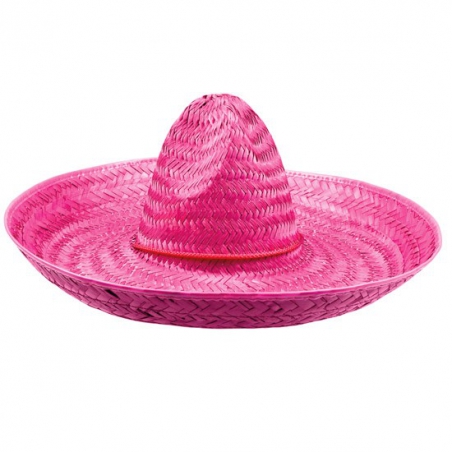 Chapeau mexicain rose pour hommes et femmes, sombrero déguisement mexicain adulte