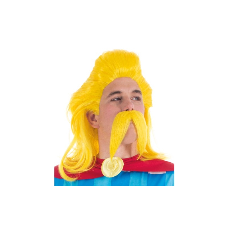 Perruque et moustache assurancetourix adulte 