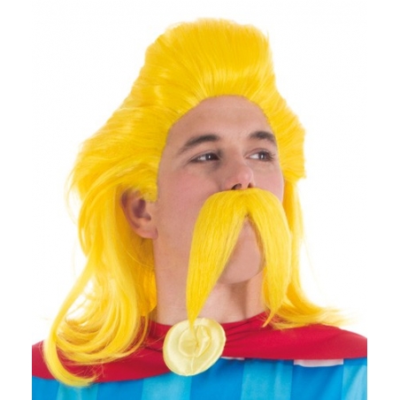 Perruque et moustache assurancetourix adulte 