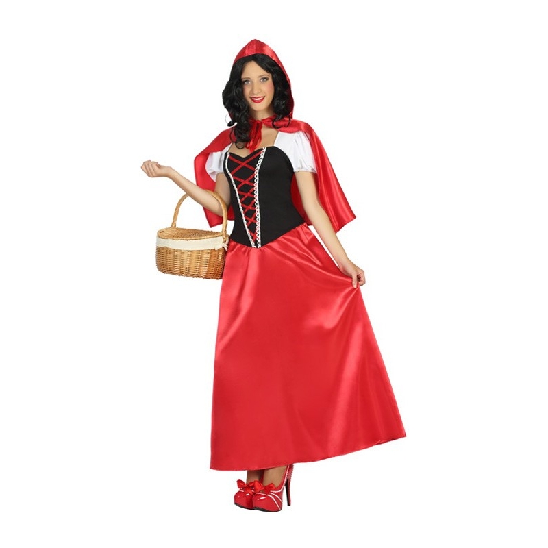 Déguisement de petit chaperon rouge pour adulte avec robe et cape à capuche