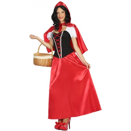 Déguisement de petit chaperon rouge pour adulte avec robe et cape à capuche Déguisement de petit chaperon rouge pour adulte avec robe et cape à capuche