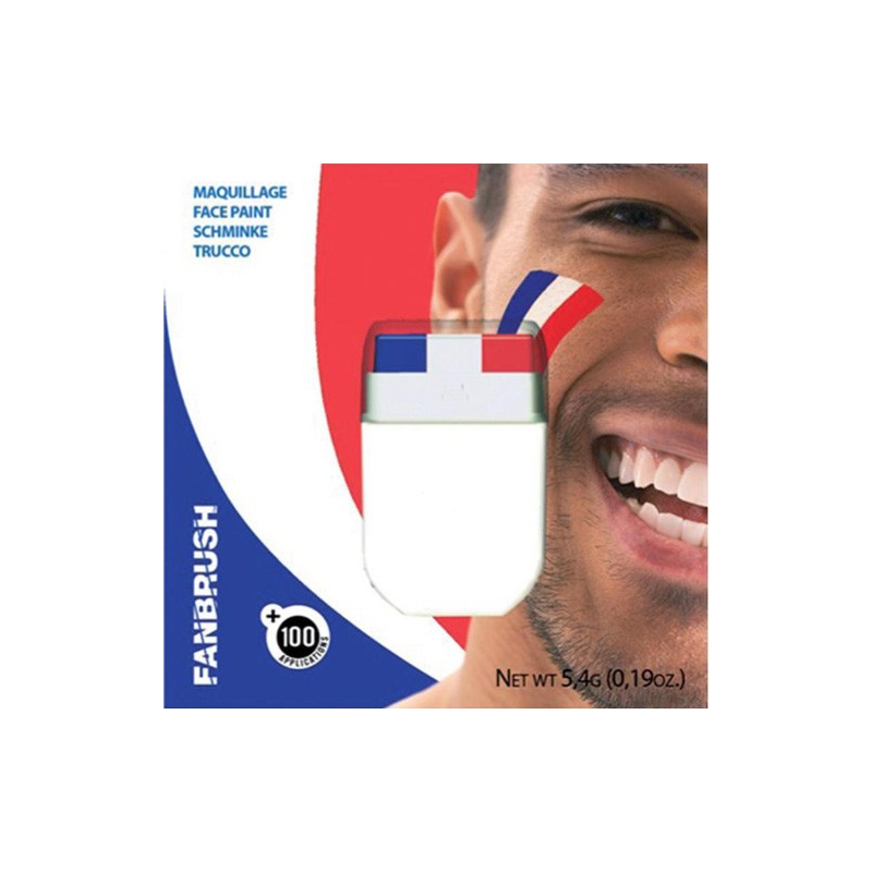Maquillage bleu blanc rouge France Fanbrush