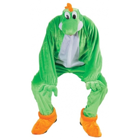 Ce déguisement de super dragon vert pour adulte peut aussi vous permettre d'incarner Yoshi du jeu vidéo Mario Bros