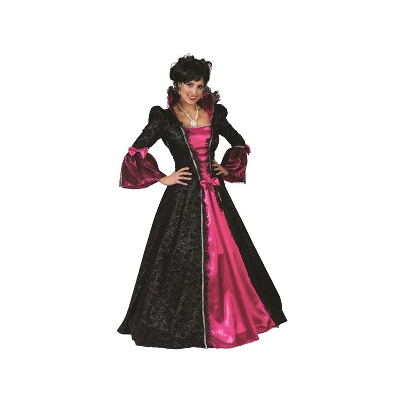 Déguisement marquise baroque noire et rose
