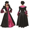 Déguisement marquise noire et rose, longue robe en dentelle - princesses et vampires