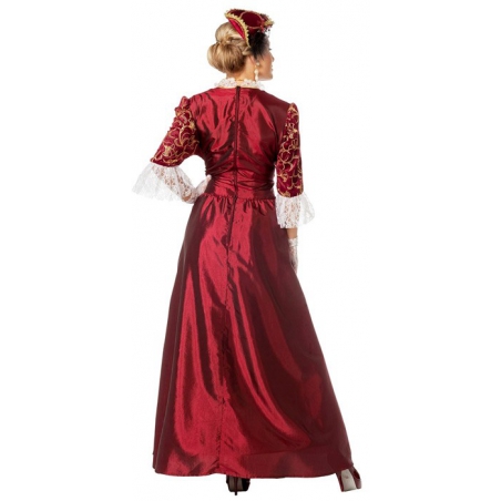 Robe de marquise bordeaux et or - costume marquis marquises pour adultes