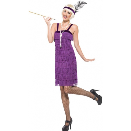 déguisement charleston femme couleur lilla - costume années 30, années 20