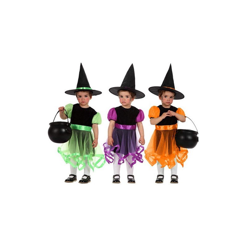 Déguisement bébé sorcière 6-12 mois avec robe et chapeau - costume Halloween