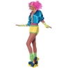 déguisement fluo années 80 - skate girl avec short, t-shirt tube et veste