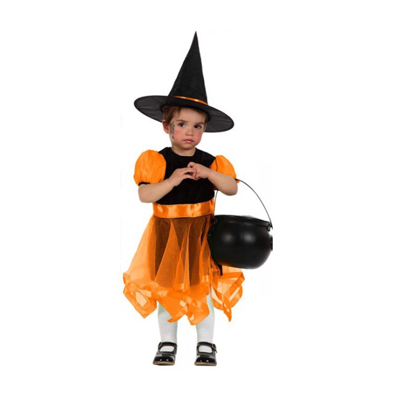 Déguisement sorcière bébé orange 0-6 mois - magie et sorcellerie et Halloween