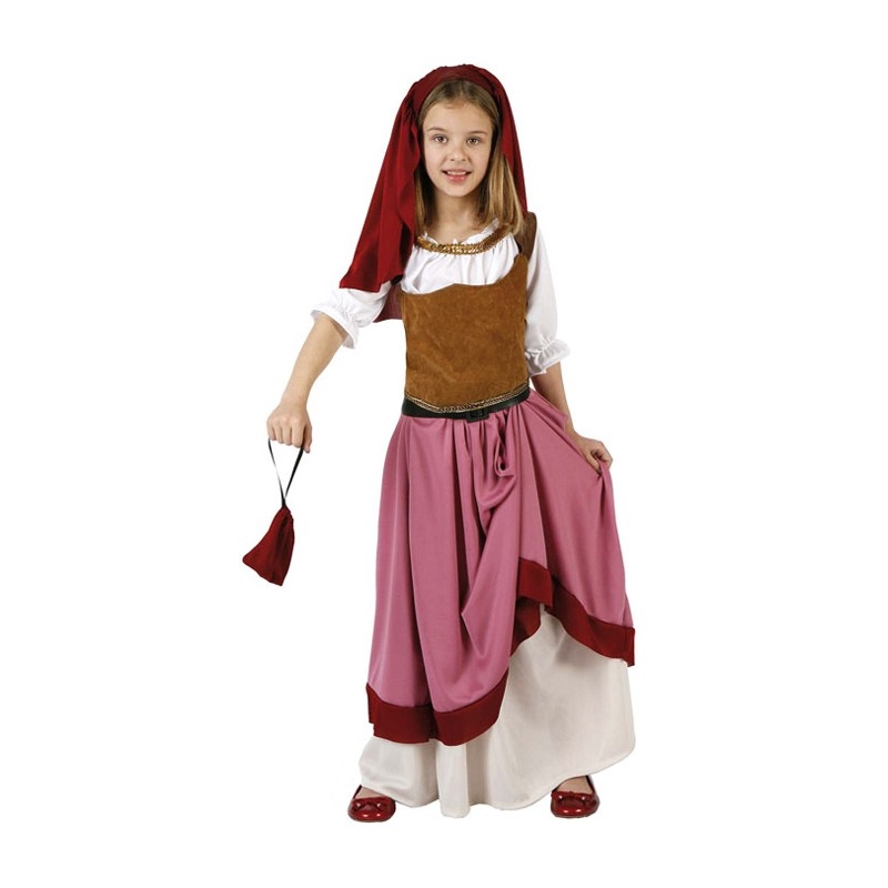 Déguisement d'aubergiste médiévale pour fille, très complet ce costume est idéal pour le carnaval ou une fête médiévale