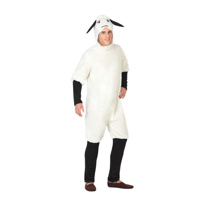 Déguisement de mouton pour adulte avec combinaison à capuche
