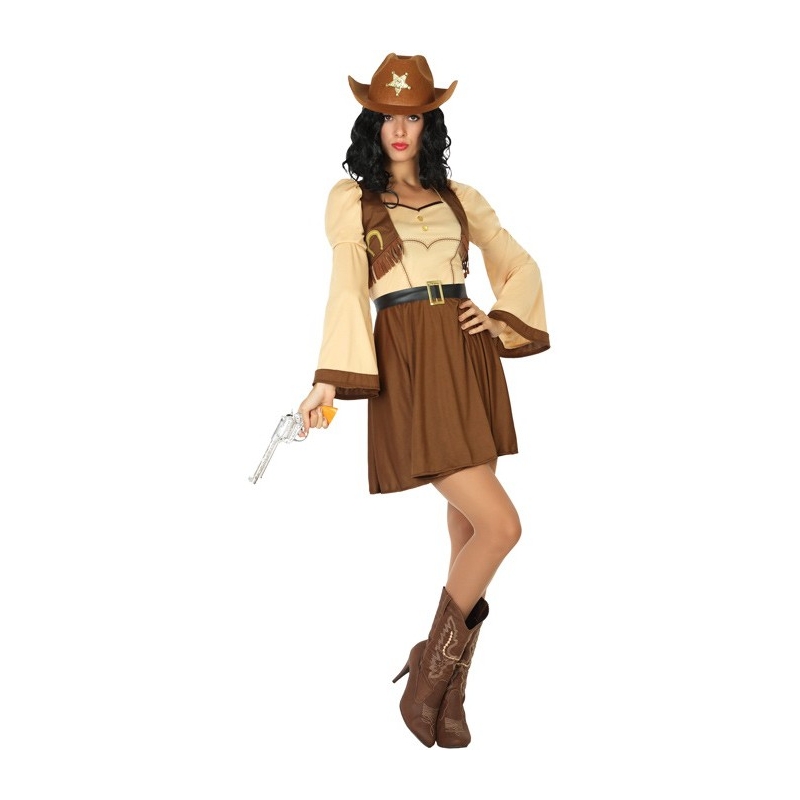 déguisement de cow girl pour femme avec robe et ceinture - Western et Farwest