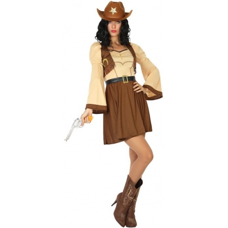 déguisement de cow girl pour femme avec robe et ceinture - Western et Farwest