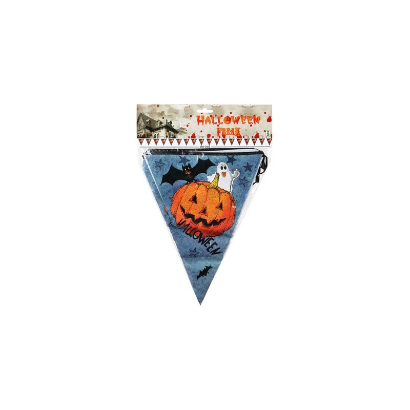 Décoration pour halloween, guirlande citrouille d'environ 3,60 mètres