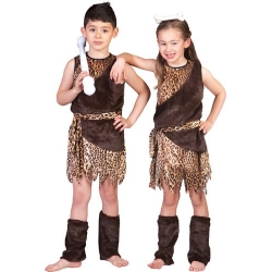 Déguisement caverne pour garçons et filles de 6 à 12 ans - costume cro-magnon