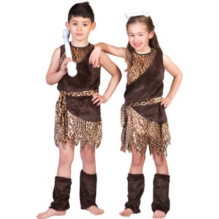 Déguisement caverne pour garçons et filles de 6 à 12 ans - costume cro-magnon