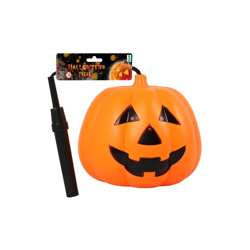 Citrouille lumineuse suspendue avec manche - accessoire Halloween