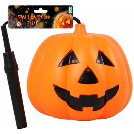 Citrouille lumineuse suspendue avec manche - accessoire Halloween