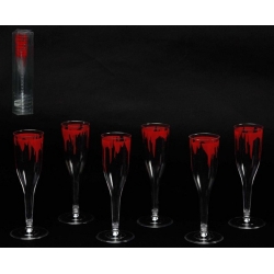 Lot de 6 verres à champagne sanglants, une idée déco idéale pour Halloween
