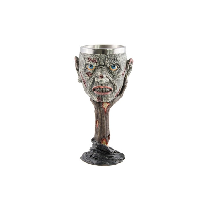 Verre à pied zombie en résine et metal