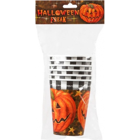 Vaisselle jetable pour halloween, lot de 6 gobelets citrouille Vaisselle jetable pour halloween, lot de 6 gobelets citrouille