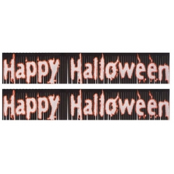 Banderole Happy Halloween noire et rouge - décoration halloween