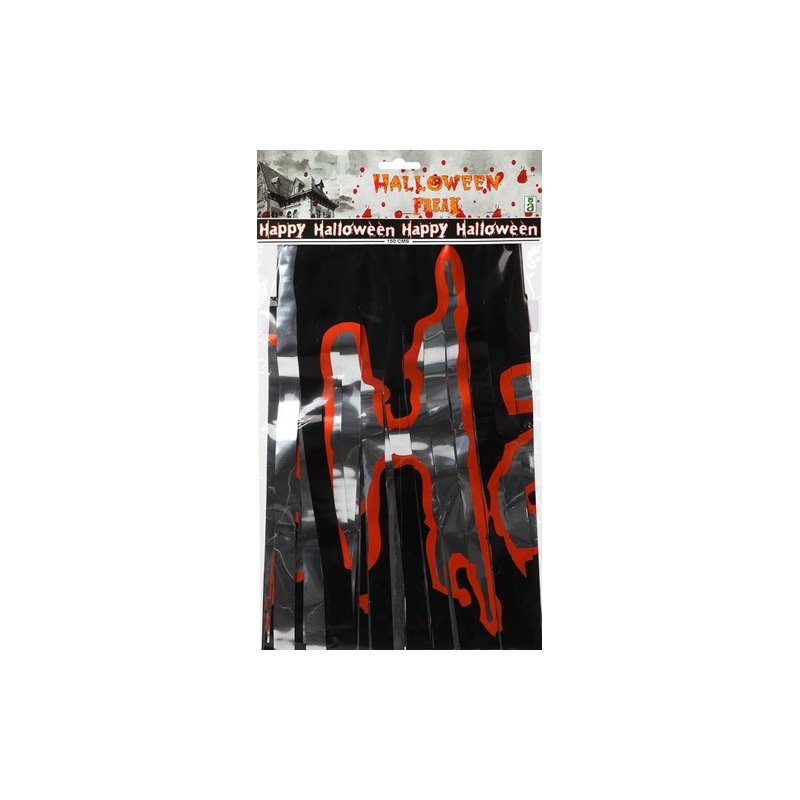 Guirlande Happy Halloween noire et rouge 